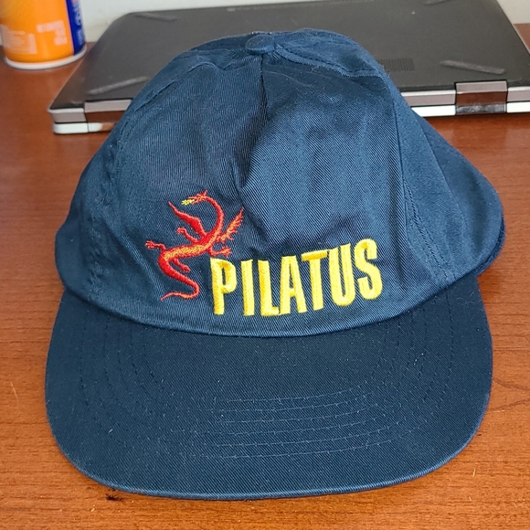 Pilatus Red Dragon black cotton adjustable strap Cap Hat lone size pre-owned - Picture 2 of 6